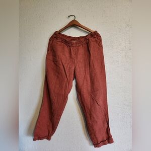 notPERFECTLINEN Rust Straight Leg Pants